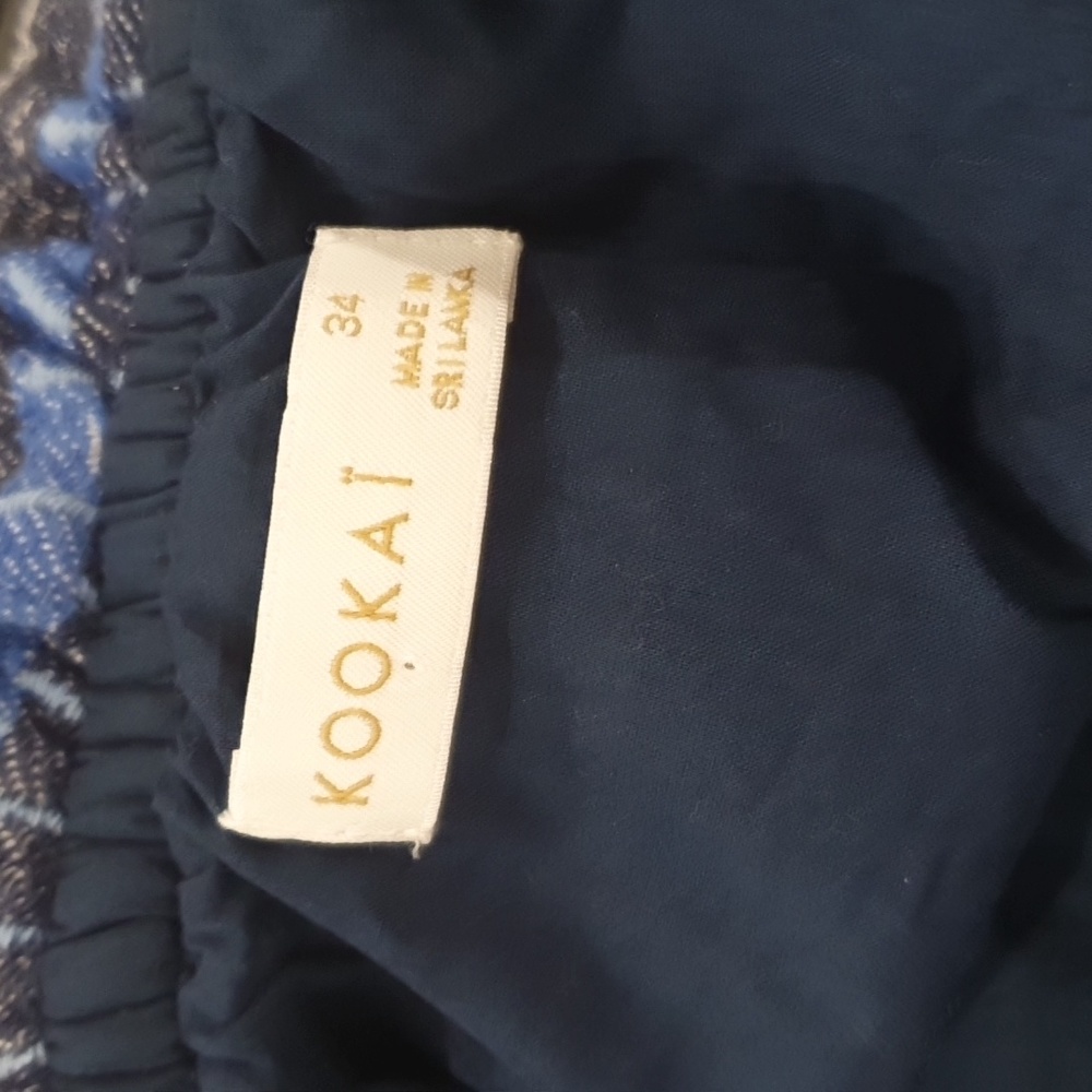 Kookai Size 34 (approx 6 8) Blue Stripe Ruffle Crop Top - Picture 5 of 6